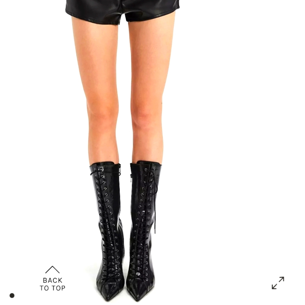 Free People Kayla Elegant Black Lace-Up Women's Boots‎